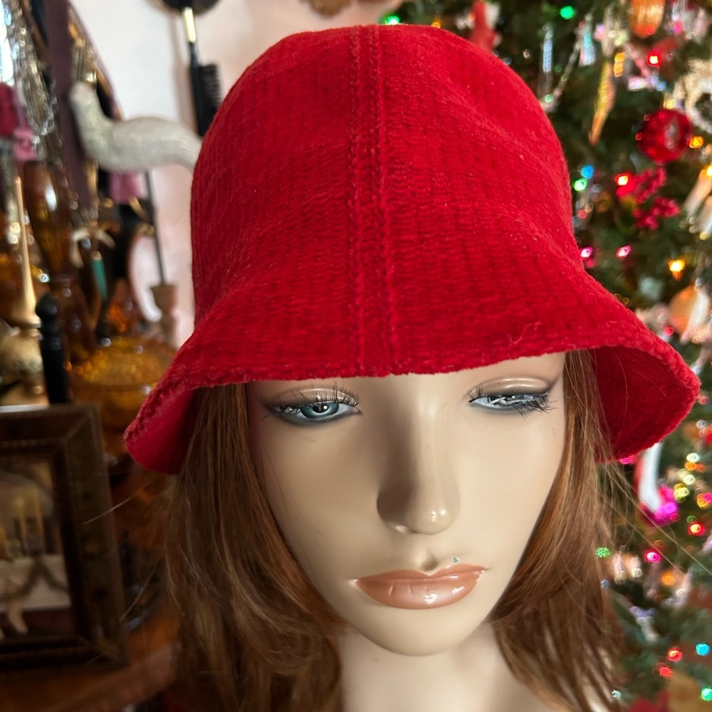Vintage Red Chenille Bucket Hat - Picture 8 of 8